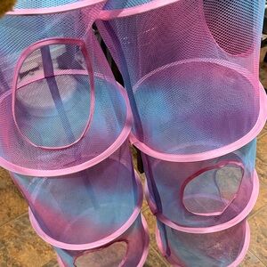 Pink and Blue Mesh Hanging Organizer